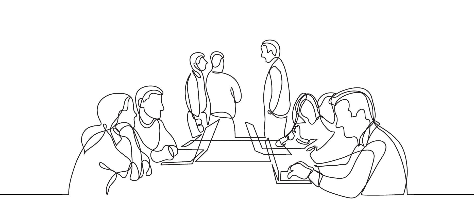 Office workers A simple line drawing