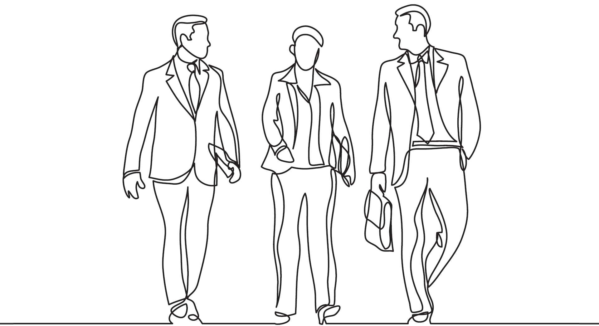 Office workers A simple line drawing